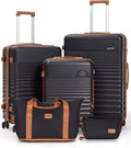 CONCEPTEN Luggage Sets 5 Piece, Suitcases with Wheels, Hardshell Suitcase Set, ABS Carry on Luggage Set with TSA Lock, Travel Luggage