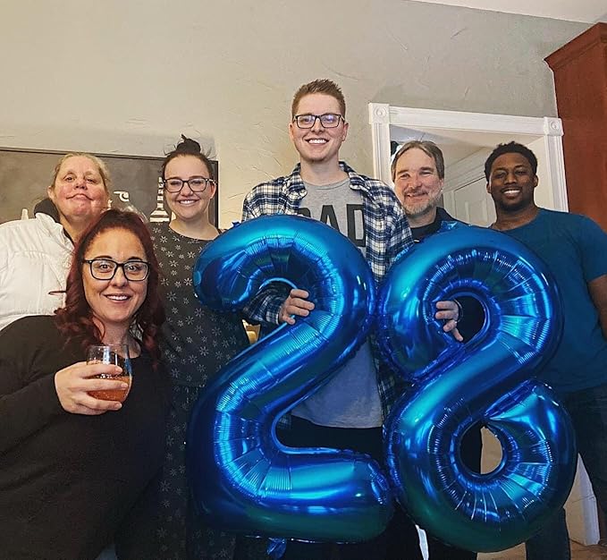 Metallic Blue Number 9 Balloon 40 Inch, 9 Balloon Number, 9th Birthday Decorations, Navy Blue Party Supplies for Boys Girls