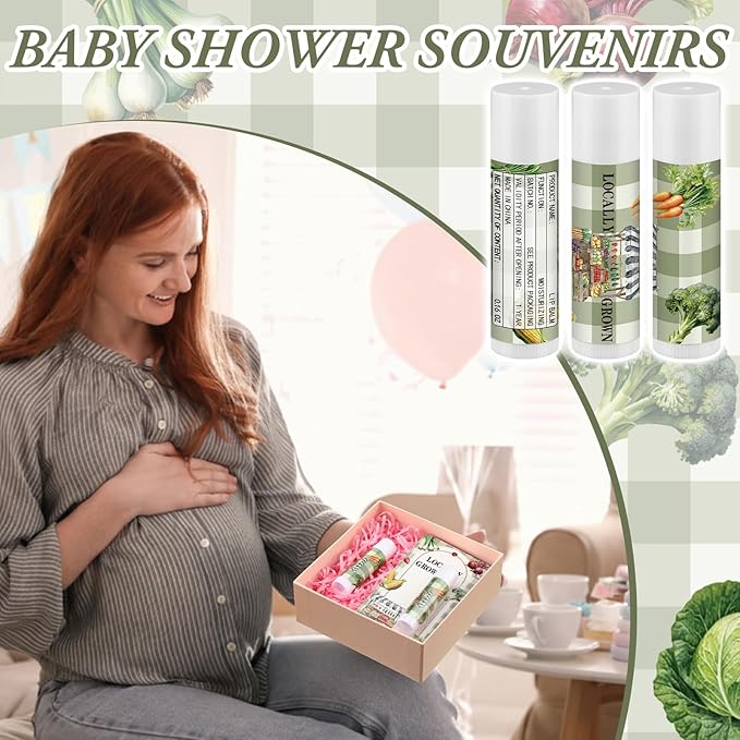 30 Pack Locally Grown Baby Shower Games Prizes Party Gifts Bulk Lip Balms Favors for Winners Adults Guests Gender Reveal Favors Decorations Baby Shower Souvenirs Gift Bags Stuffers