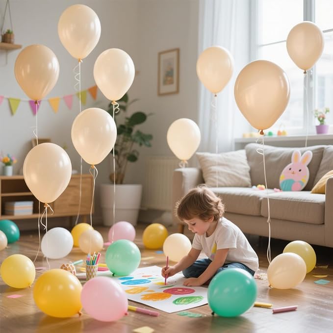 Cream Balloons 160 Pack 5 inch Latex Party Neutral Round Beige Sand White Balloons for Birthday Wedding Baby Shower Gender Reveal Party Decoration