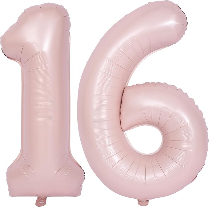 40 In Matte Pink Number Balloons Helium Foil Mylar Balloon Birthday Party banquet Decoration Digital 16