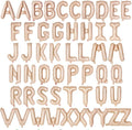 52 Pcs Caramel Letter Balloons,16 Inch Foil Alphabet Letter Balloons,Letter A-Z Balloon Banner Custom Phrase Balloon for Birthday Party Wedding Anniversary Decoration (Caramel 52pcs)