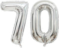 Giant Silver Number 70 Balloons, 40 Inch Jumbo Number 70, Large Foil Mylar Balloons for Girls Women 70th Birthday Party Decorations, 70 Anniversary Events Decorations
