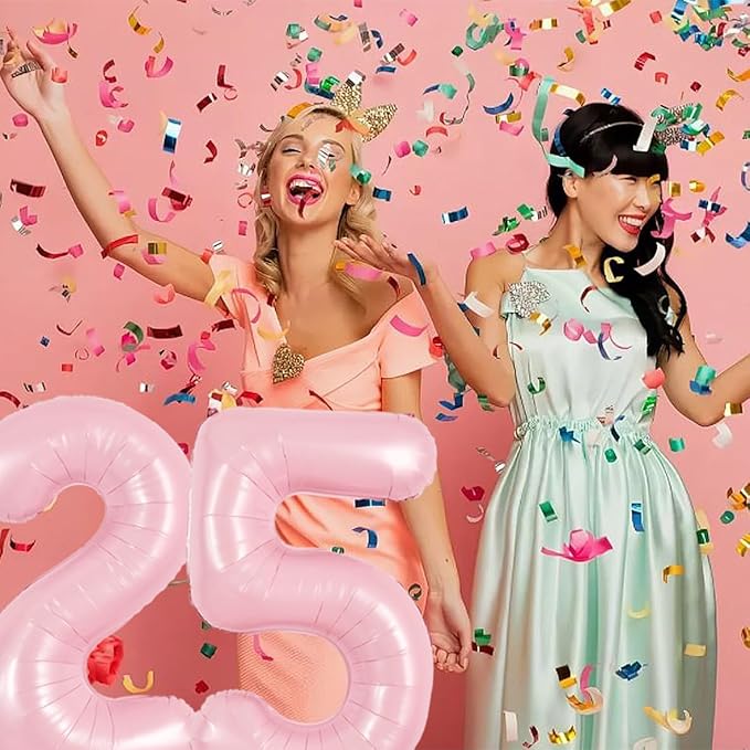 TONIFUL 40 Inch Pastel Pink Number 5 Balloon Balloon Big Pink Digital 5 Balloon for Girl's Birthday Party Wedding Bridal Shower Engagement Anniversary Photo Shoot Supplies
