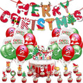 43pcs Christmas Party Decorations Merry Christmas Banner elk Ballons Snowman Santa Cake Topper for Xmas Decorations Indoor Home Decor