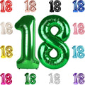 18 Balloon Number, Green Number 18th Birthday Balloons 40 Inch, 18 Years Old Green Birthday Decorations for Boys Girls, 18th Anniversary Decorations