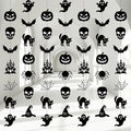 Xinnun 8 Pcs Halloween Party Decorations Garland Spooky Ghosts Skulls Pumpkin Hanging Banner Halloween Black Creepy Party Ceiling Garland for Outdoor Indoor Haunted House Horror Birthday Decor