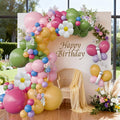 Butterfly Spring Balloon Arch Kit Flower Balloons 159Pcs Green Pink Purple Balloons Fairy Balloons Garland for Wildflower Birthday Party Baby in Bloom Baby Shower Decorations