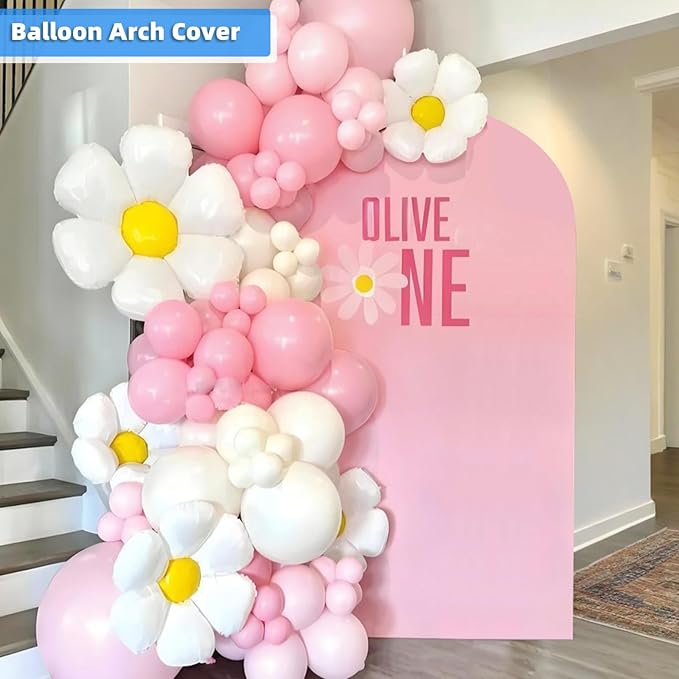 HEMMOTOP Pink Arch Backdrop Cover 7.2 ft (No Arch Stand), Spandex Arch Covers Stretchy Backdrop for Balloon, Birthday Party, Party, Ceremony, Valentine's Day, Baby Shower, Banquet Arch Decoratio