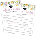 Graduation Advice and Wishes Cards, Modern Advice Cards For The Graduate, Floral Grad Party Announcement Graduate Card, Grad Party Games Decorations Supplies (20 Pack)