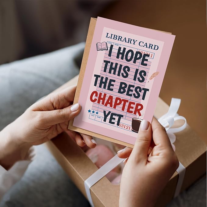 Funny New Chapter Card for Him Her, Hilarious Good Luck Card, Inspirational Congratulations Cards Gift for New Beginning, I Hope This Is The Best Chapter Yet