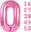 Pink Number 0 Balloon 40 Inch,Jumbo Giant Mylar Pink Number 0,Big Large Foil Helium Number Balloons, Balloons for 10 20 30 100 Birthday Party Decorations Supplies Anniversary Celebration