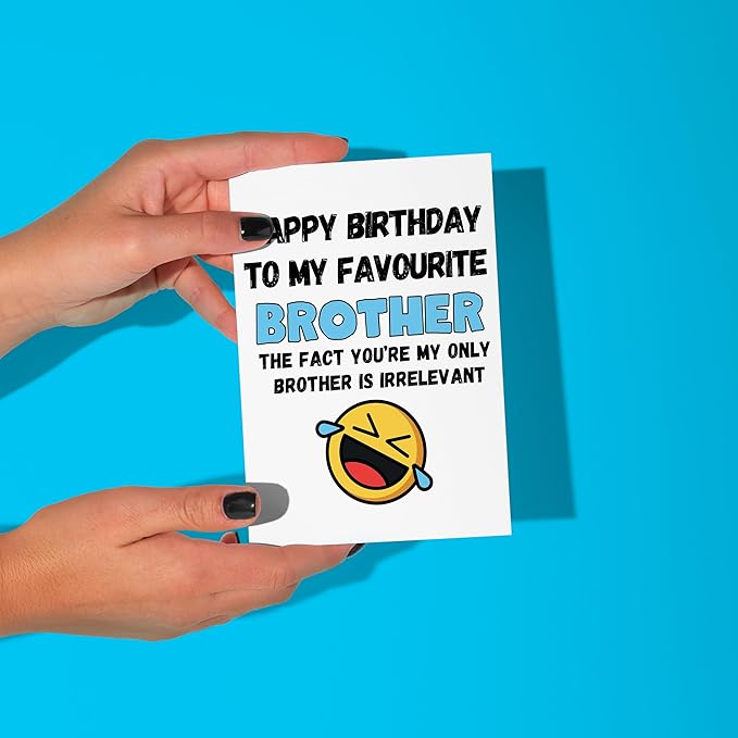 LimaLima Brother Birthday Card Funny For My Best Favourite Younger Older Adult Large 5.5 x 8.5