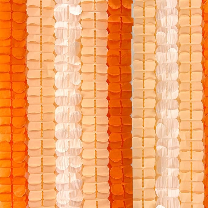 10PCS Four Leaf Clover Paper Flowers Garland Decorations Four Leaf Clover Paper Banner Tissue Paper Streamers Reusable Hanging Garland for Birthday Wedding Party Backdrop Home Decor(Orange kit)