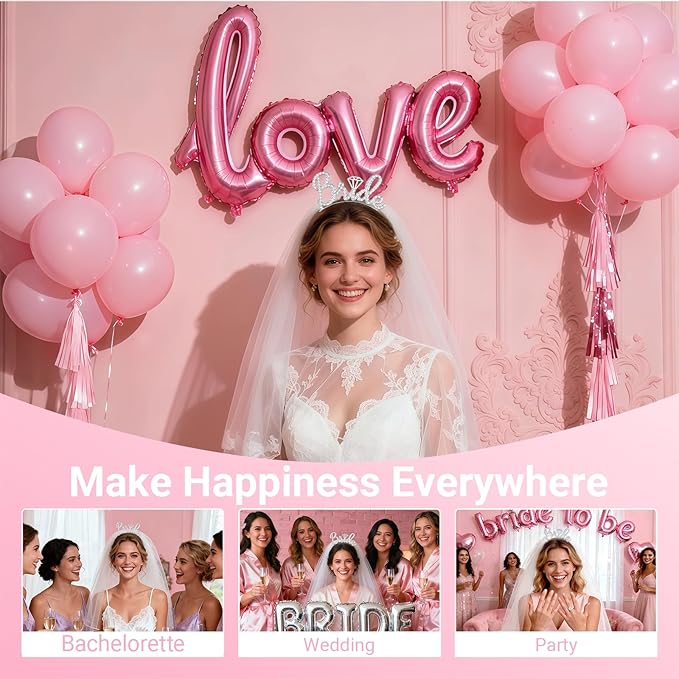 3Pcs Bride to Be Headband with Sash and Veil for Bachelorette Party Decorations，Bridal Shower Favors, Accessories for Gift