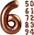 Dark Brown 6 Balloon, Coffee Brown Number Balloons 40 Inch, 6th Balloons for Chocolate Birthday Decorations Party Supplies 6 Birthday Balloon, Number 6