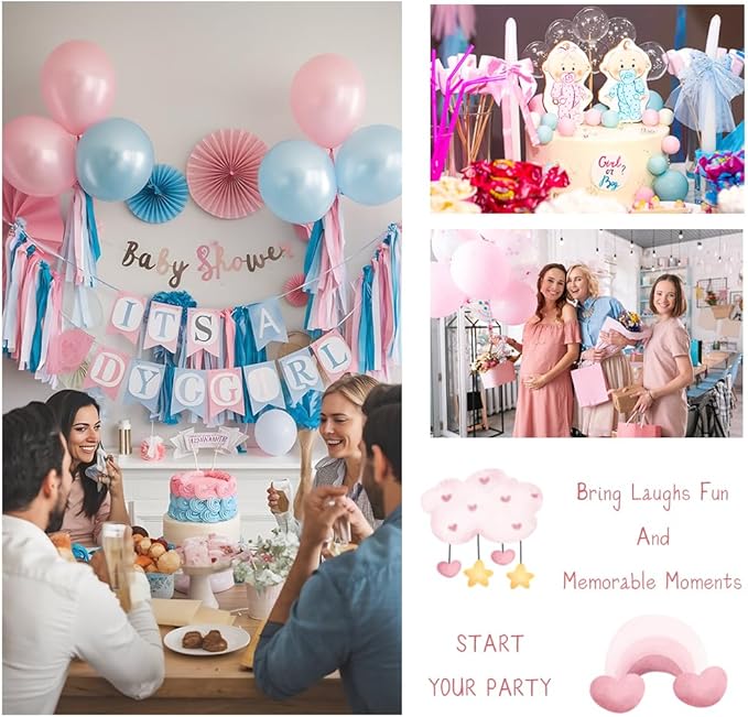 Baby Traditions Around The World Shower Game, 25 Blue Bear & Balloon Theme Cards with 1 Answer Key, Fun Baby Shower Games for Boys, Party Activities & Supplies -B06