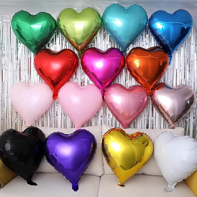 Valentines Heart Balloons 18 Inch Red Heart Balloons 12PCS Heart Shaped Balloons for Valentines Day Galentines Day Wedding Party Decorations