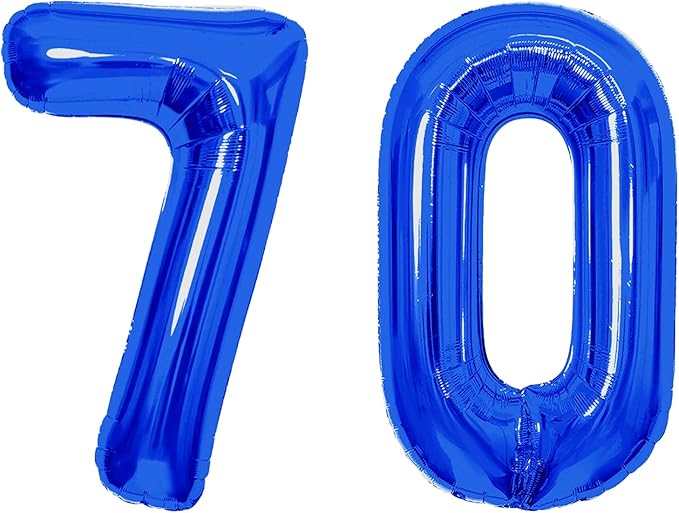 Number Balloons Navy Blue Balloons - Giant Number 70 Balloon, Blue 70th Number Balloon Birthday Decorations for Men