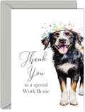 Thank You Cards for Work Bestie - Party Dog - Thankyou Cards for Work Bestie from Best Friend Friends Colleague, Heartfelt Appreciation Card A5 Thank You So Much Greeting Cards