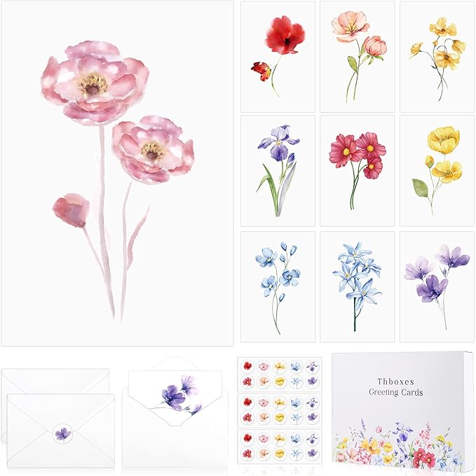Blank Cards and Envelopes, 40 Pack Blank Cards 4x6 Inches, Elegant Blank Greeting Card, Blank Note Cards with Sealing Stickers for Birthdays, Weddings, Easter, Mother's Day, Most Other Occasions