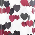 White Black and Burgundy Birthday-Decorations - 52Ft Heart Paper Garland Decoration Streamers Party Banner Bridal Baby Shower Wedding Bachelorette Engagement Graduation Hanging Decor Hongtongtong