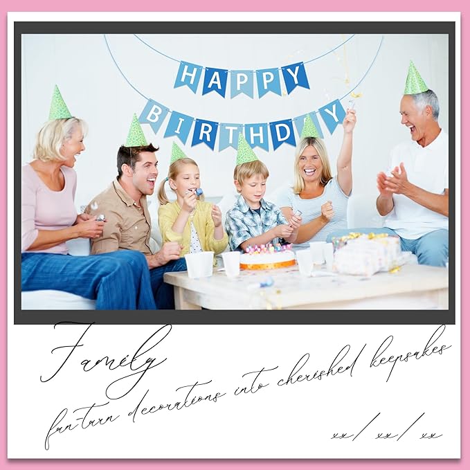 Happy Birthday Banner Light Blue Happy Birthday Sign Birthday Decorations for Birthday Party Backdrop Wall Decor Light Blue Birthdays Sign for Men Women Party Supplies