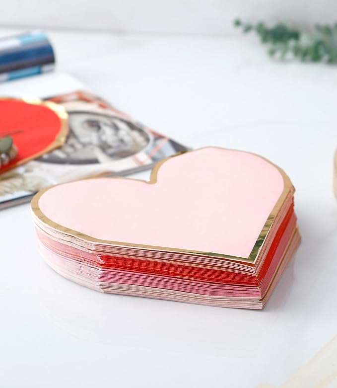 Valentines Day Plates and Napkins Party Supplies - Serves 30 - Assorted 3 Colors Includes Paper Plates and Napkins for Valentine Decor Party Supplies Valentines Day Decor Valentine's Day Decorations