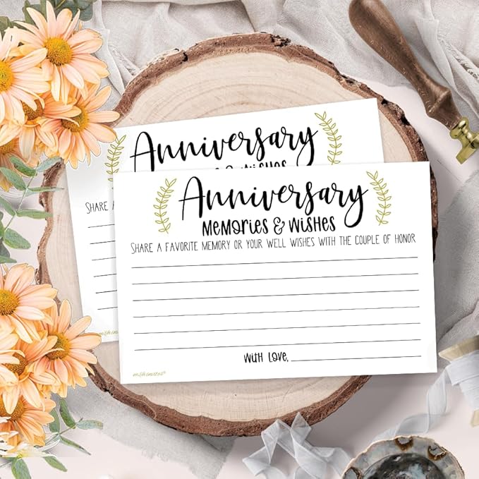 m&h invites Laurel Anniversary Memories and Wishes Cards (50 Count)