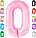 KatchOn, Huge 40 Inch Light Pink 0 Balloon - Pink Balloons | Zero Balloon, Light Pink Party Decorations | Pink Birthday Decorations for Women | 0 Light Pink Number Balloon for Anniversary