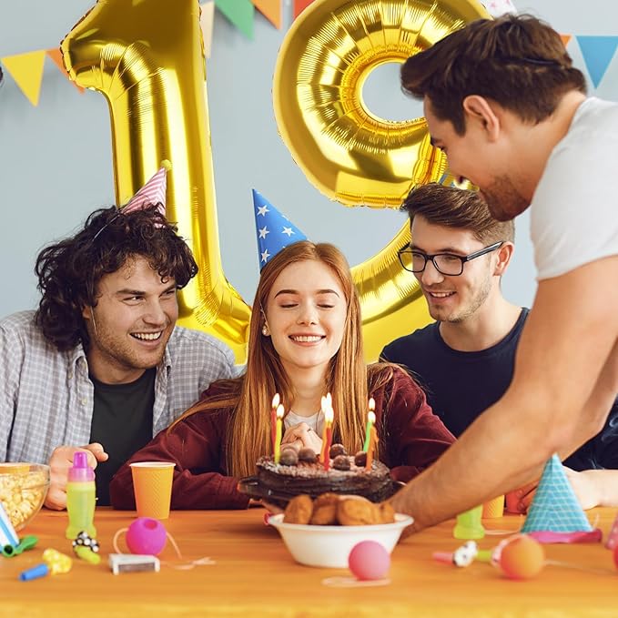 Number 9 Balloons 40 Inch Large Helium Foil Mylar Balloons For Birthdays Party Decorations/Wedding/Anniversary/Graduations/Baby Shower (Gold)