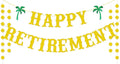 Gold Glitter Retirement Banner, Happy Retirement Party Decorations, Farewell Party Decor - Summer Beach Theme for Men & Women