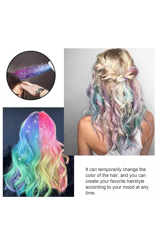 Temporary Hair Color Spray Birthday Party,New Year Party,Celebration 3OZ- Case (6 Cans) - 6 Colors