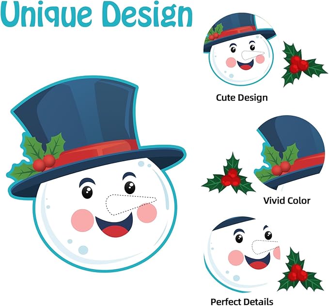 Christmas Games - Pin The Nose on The Snowman Games for Families Party, Cute Indoor Christmas Home Decor Party Decorations, Xmas Activities Presents Holiday Decor, Snowman Face