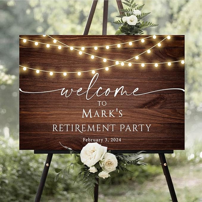 Personalized Retirement Yard Sign, Personalized Lawn Decoration for Happy Retirement Celebration, Outdoor Welcome Board for Party Entrance, Event Decor for Coworker Farewell Party, 12x18 Inch #13