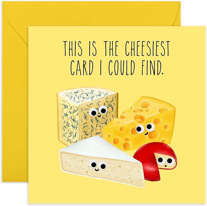 CENTRAL 23 Funny Birthday Card - This is The Cheesiest Card I Could Find - Anniversary or Valentines Day Card for Him & Her Husband Wife - Happy Mother’s Day Card for Mom