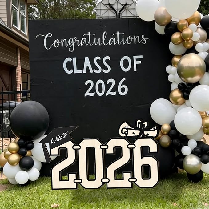 Class of 2026 Graduation Wood Sign, Grad Celebration Keepsake Party Centerpiece & Photo Booth Prop Graduate Gift for College/High School