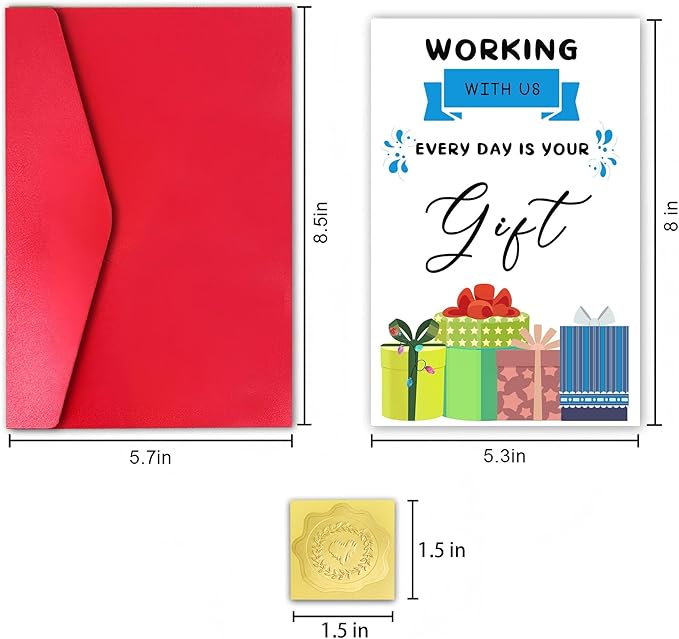 Work Anniversary Cards Funny for Men Women, Coworker Birthday Card for Boss Friends, Office Bday Card