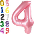 4 Balloon 40 Inch Large Pearl Pink Balloons for 40 Birthday Party Decoration, Number 4 Ballon for 4, 14, 24, 40 Celebration, Birthday, Christmas, Anniversary Decor