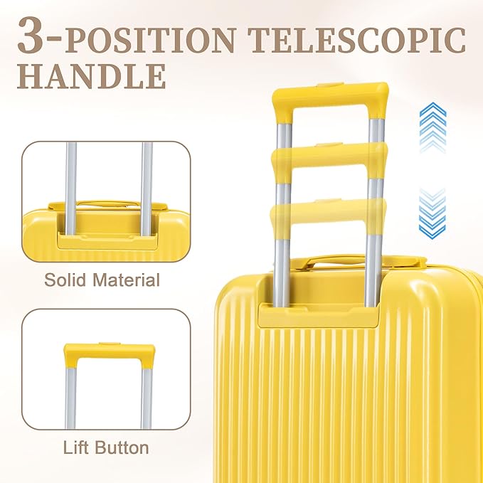 20/14 Inch Hardside Luggage, Durable Suitcase with Spinner Wheels