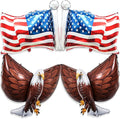 4 PCS American Flag Balloons Eagles Balloon, Large 3D Eagle Balloon Patriotic Balloons for 4th of July Party Decorations Red White Blue Decorations