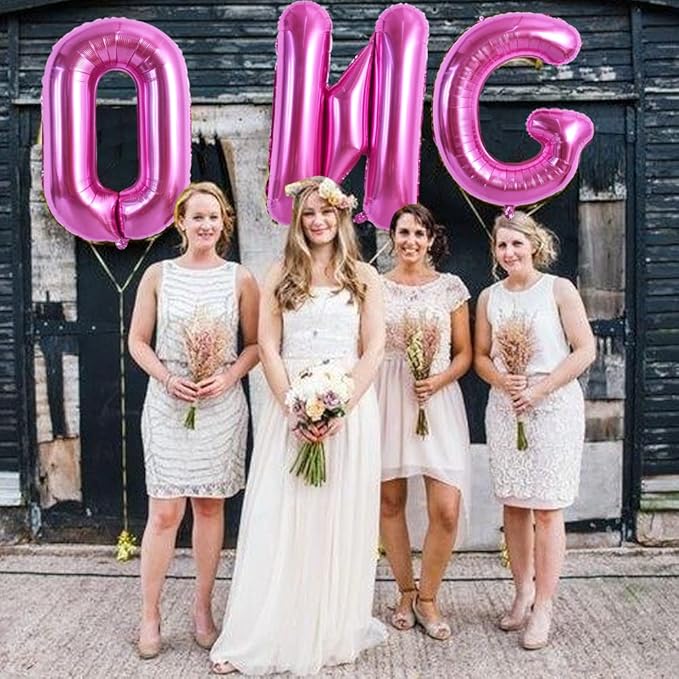 TONIFUL 40 Inch Rose Red Letter O Balloons, Hot Pink Alphabet Letter Giant Foil Mylar Big Balloons for Birthday Party Anniversary Decorations