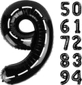 Race Car 9 Balloon, Number Balloons 40 Inch, 9th Black Giant Birthday Decorations for Boys, 19th 29th Party Decorations Supplies, Number 9 Balloon