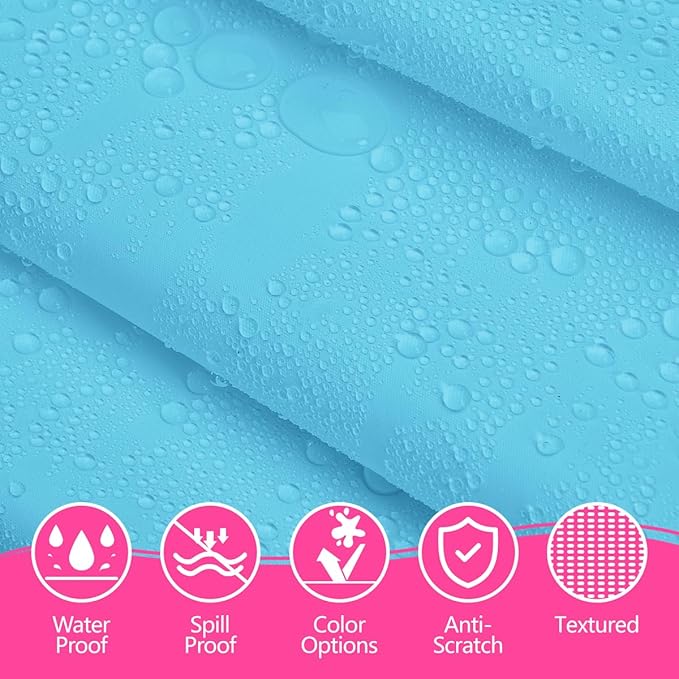 Disposable Plastic Tablecloth Light Blue 54x108 Inch, 5-Pack Waterproof Rectangular Table Cover for Parties, Picnics, Dining Protection