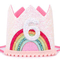 6 Year Old Girl's Rainbow Princess Tiara Birthday Crown, Party Accessories and Gifts
