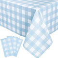 Oigco Light Blue Gingham Tablecloth - 54 x 108 Inches, Rectangle Disposable Light Blue Checkered Tablecloth, Picnic Table Covers for Dining/Camping/Picnic/Outdoor