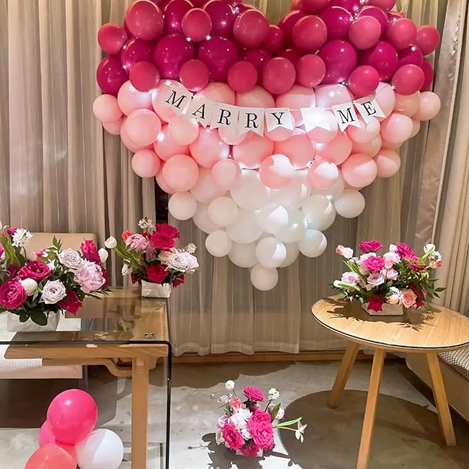 Hot Pink Balloons 100 pcs 12 inch Thicken Latex Hot Pink Balloon Pink Round Helium Ballons for Birthday Wedding Valentines Anniversary Baby Shower Kids Party Decoration Supplies