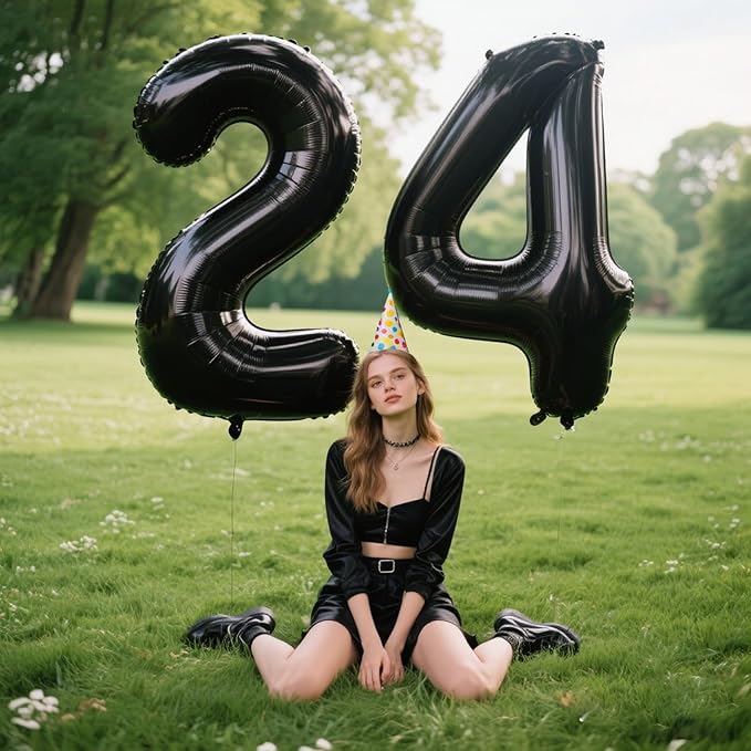 40 Inch Black Number 4 Balloon Number 4 Balloon 40 Inch, 4th 14th 24th Birthday Party Decorations for Boy or Girl Huge Mylar Anniversary Party Supplies