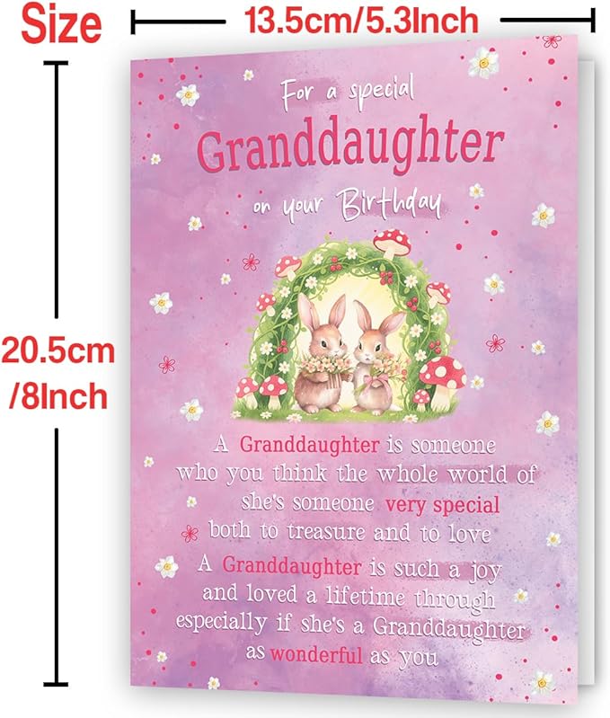 Granddaughter Birthday Card,Birthday Gift from Grandma Grandpa