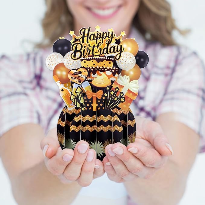 FaCraft Pop Up Birthday Card - 3D Funny Handmade Happy Birthday Pop Up Cards Gift with Envelope, for All Age, Kids Adults, for Her Girls Boys Men Women Son Daughter Mom Dad Boss